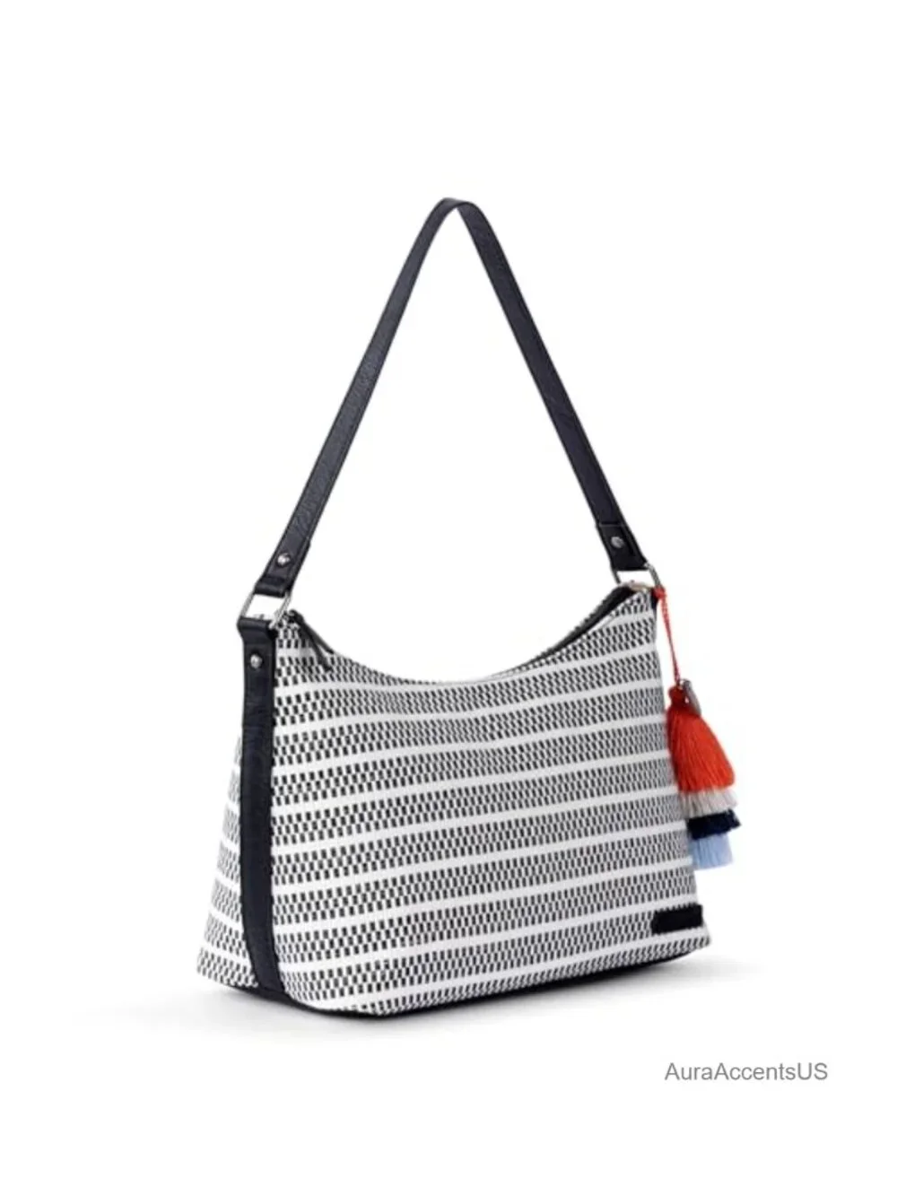 Repreve Eco-Twill Hobo Shoulder Bag with Zipper & Detachable Key Dangle